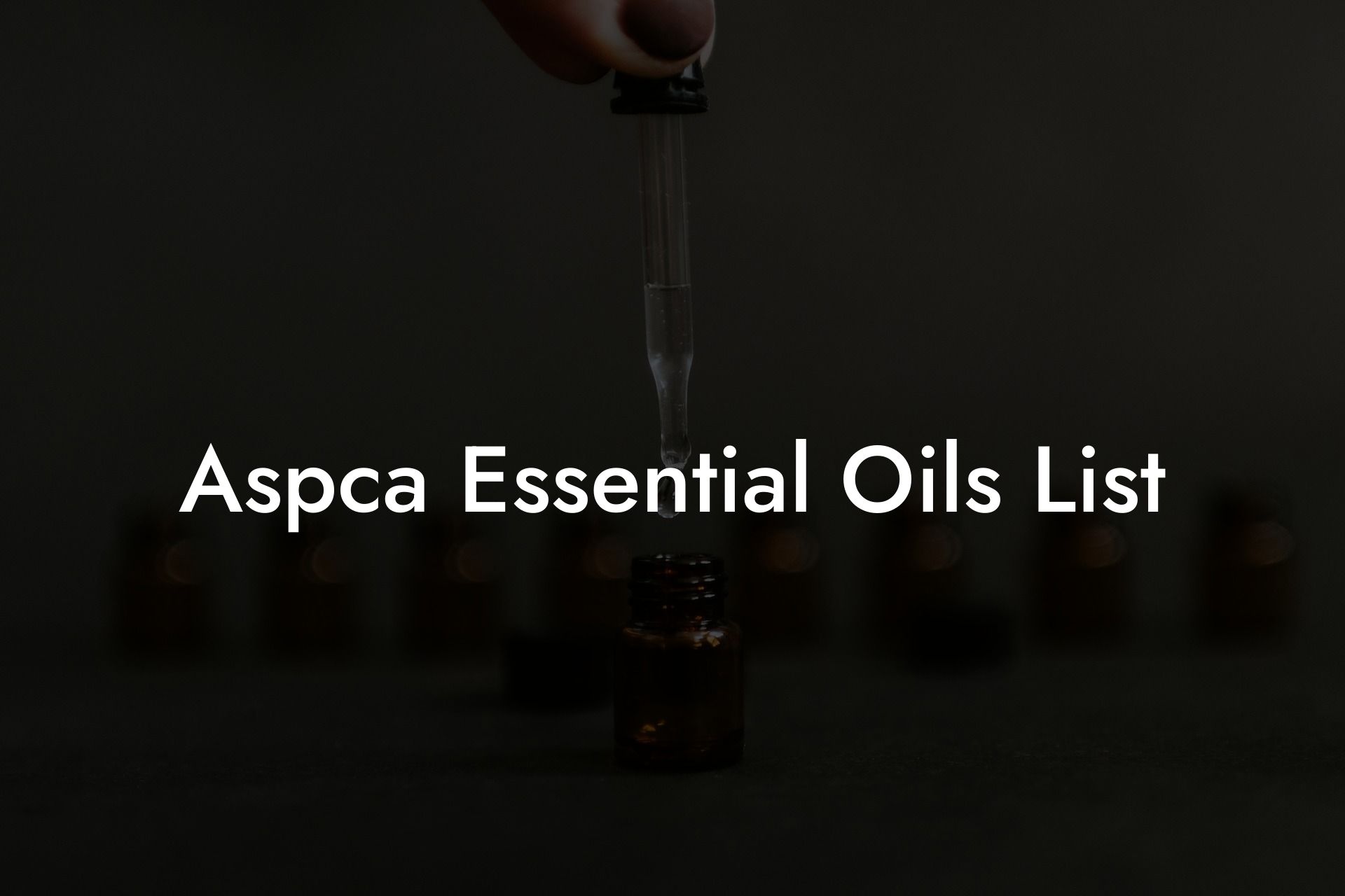Aspca Essential Oils List