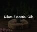 Dilute Essential Oils