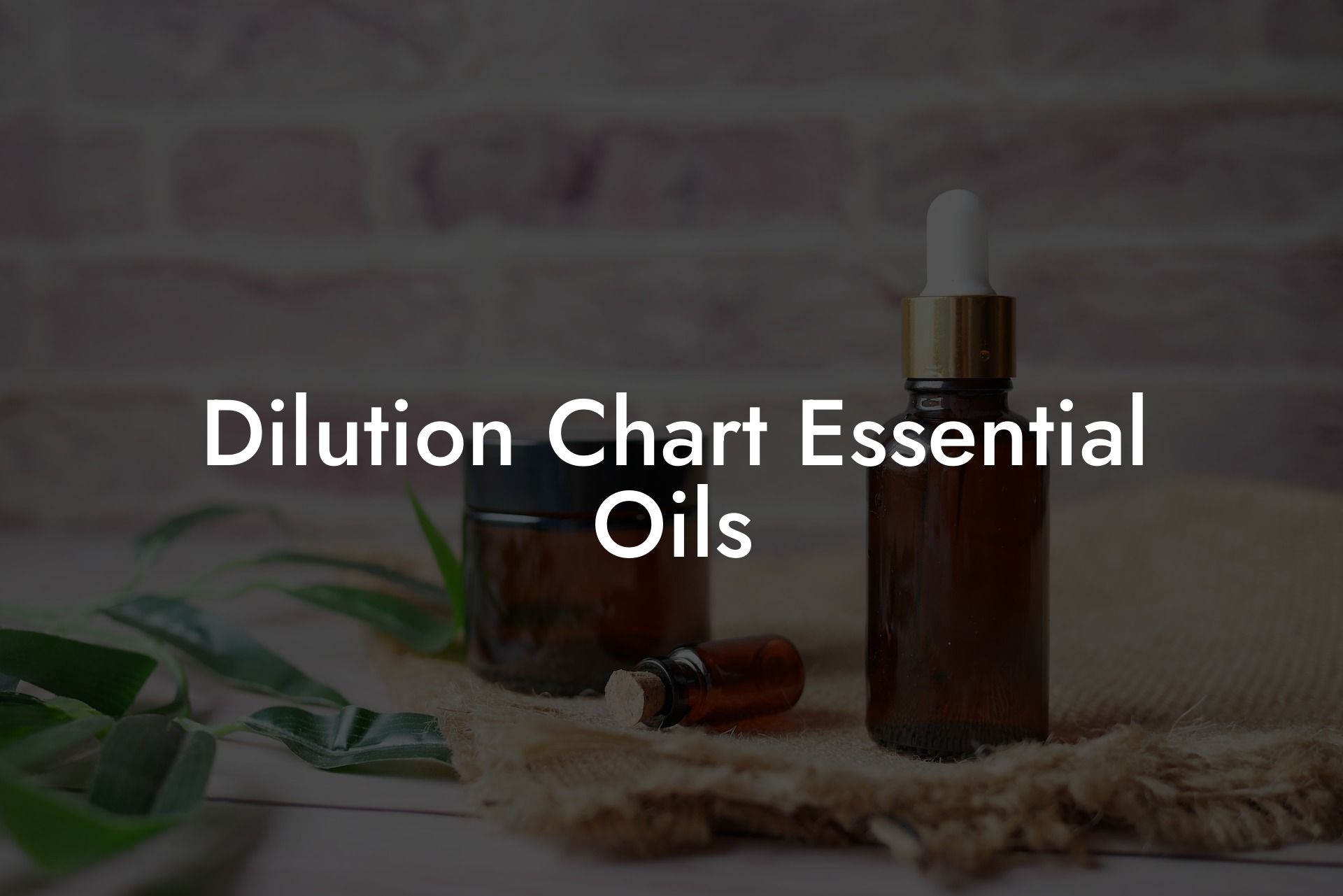 Dilution Chart Essential Oils