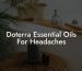 Doterra Essential Oils For Headaches
