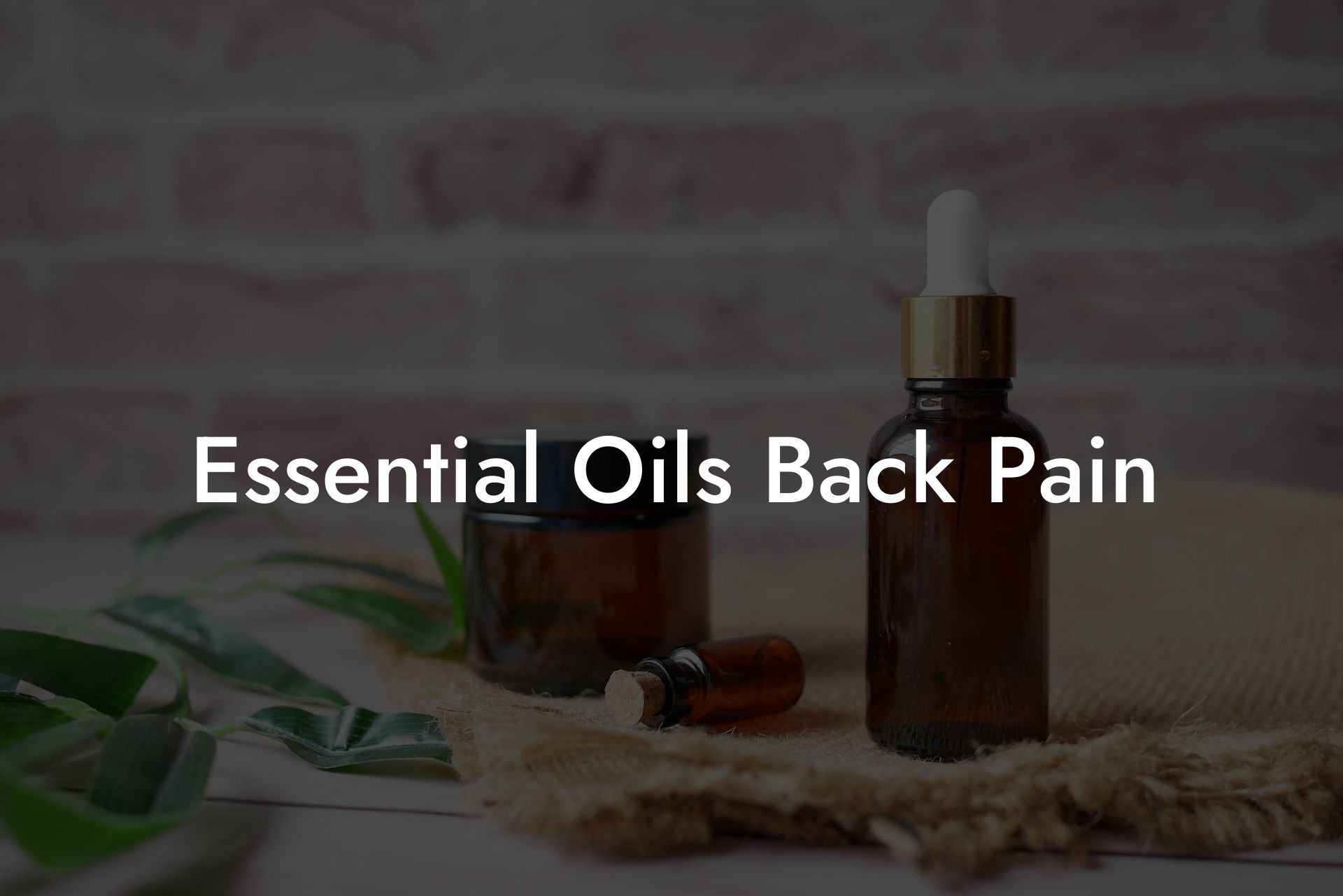 Essential Oils Back Pain