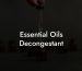 Essential Oils Decongestant
