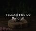 Essential Oils For Dandruff