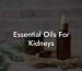Essential Oils For Kidneys