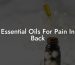 Essential Oils For Pain In Back