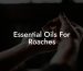 Essential Oils For Roaches