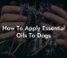 How To Apply Essential Oils To Dogs