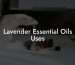 Lavender Essential Oils Uses