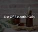 List Of Essential Oils
