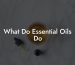 What Do Essential Oils Do
