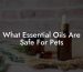 What Essential Oils Are Safe For Pets