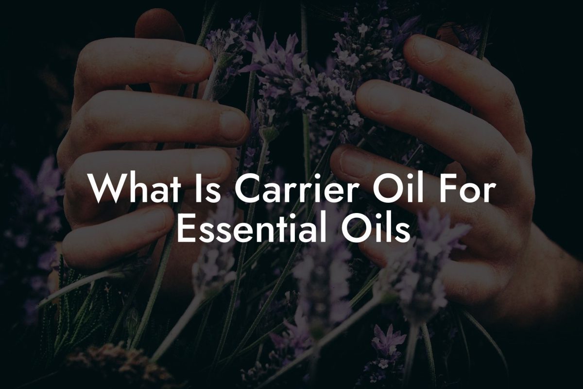 What Is Carrier Oil For Essential Oils